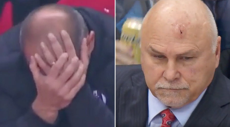 2 sports coaches struck by airborne objects, 2 very different reactions