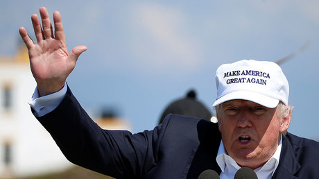 Republican presidential candidate Donald Trump speaks during a news conference at Turnberry Golf course in Turnberry, Scotland, June 24, 2016. © Carlo Allegri