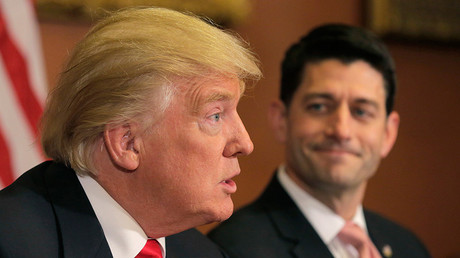 U.S. President-elect Donald Trump (L) meets with Speaker of the House Paul Ryan (R-WI) on Capitol Hill in Washington, U.S. © Joshua Roberts