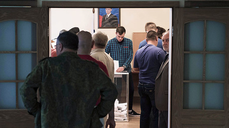 Voting at the elections to the Russian State Duma of the 7th convocation at polling station. © Tabyldy Kadyrbekov