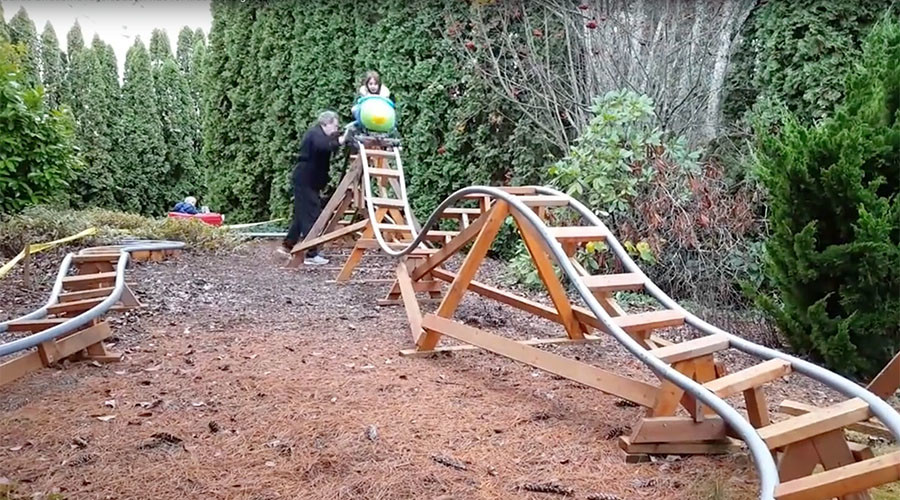 Frontrunner for ‘World’s Greatest Grandad’ builds awesome backyard theme park (VIDEO)