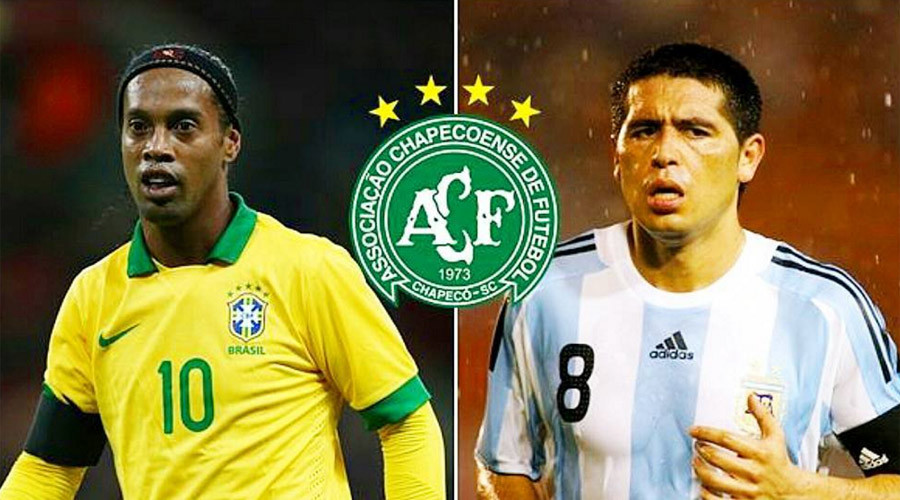 Ronaldinho and Riquelme offer to come out of retirement to help plane crash team Chapecoense