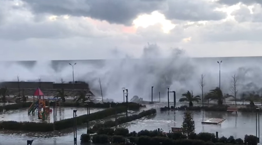 5-meter-high waves, whirlwind & fallen trees as huge storm sweeps Russia's Sochi (PHOTOS, VIDEOS)