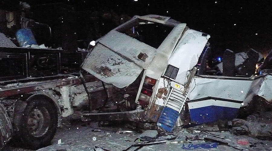 10 children among 12 killed in collision between truck & bus carrying acrobatics team in Russia