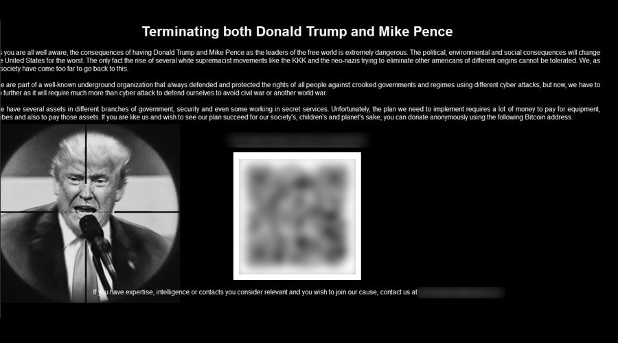 Fundraiser for Trump-Pence assassination uncovered on Dark Web
