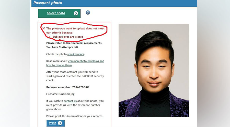 ‘Racist’ passport machine accuses Asian man of having eyes closed