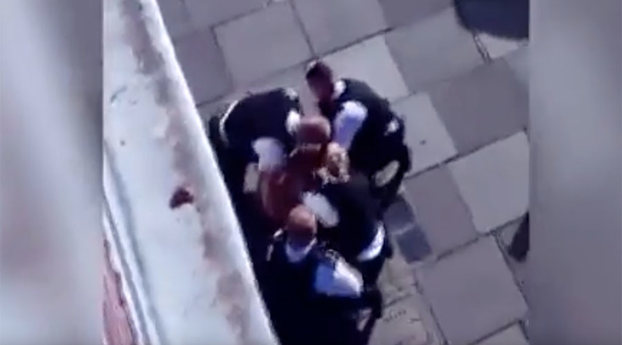 ‘Spit & I’ll f***ing hurt you’: Police officer filmed repeatedly punching suspect (VIDEO)