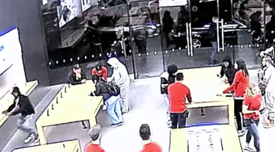 Gone in 12 seconds: Apple thieves caught on video in daring heists