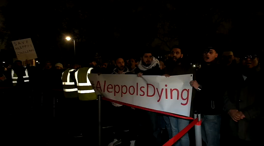 ‘Allahu Akbar’ shouts heard at Syria solidarity protest in London