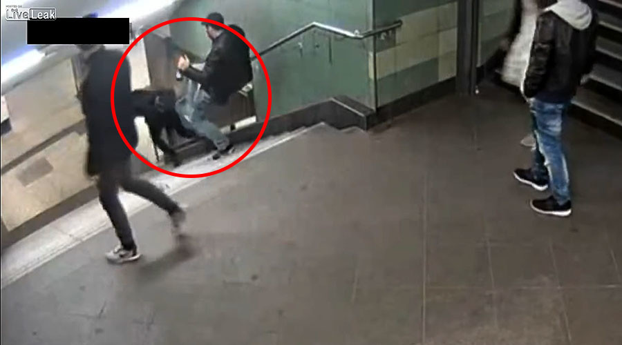 Police arrest Berlin metro attacker who kicked woman down stairs in random act of violence (VIDEO)