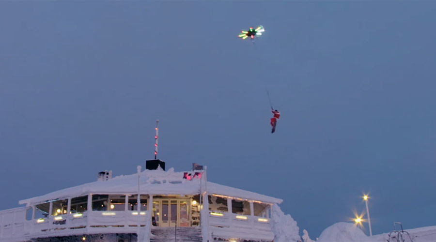 Snowboarder uses drone to fly 25 feet into air (VIDEO)