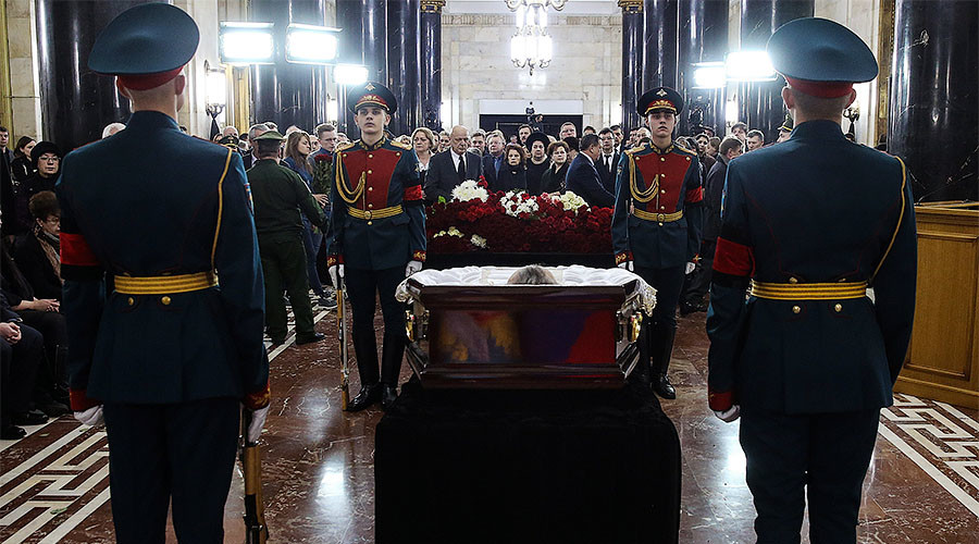 Slain Russian ambassador Karlov laid to rest in Moscow, named hero posthumously