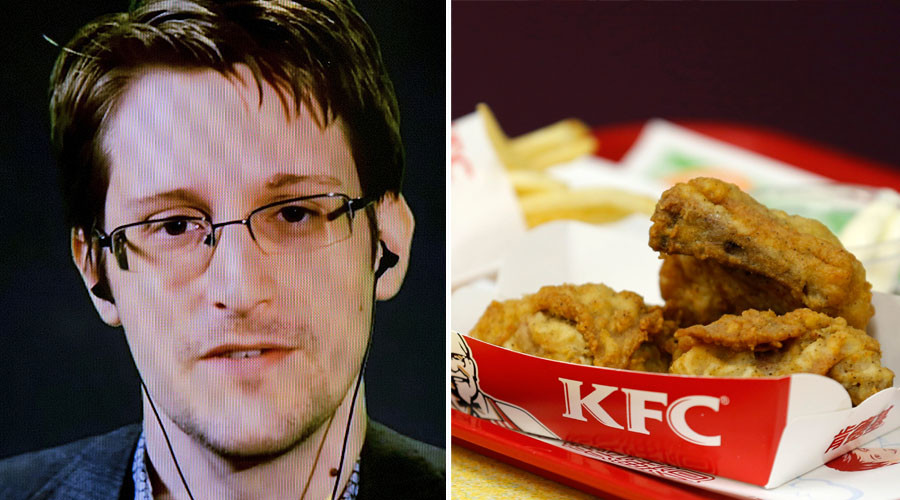 ‘Some kind of signal to the Russians?’ Snowden’s KFC tweet confuses internet