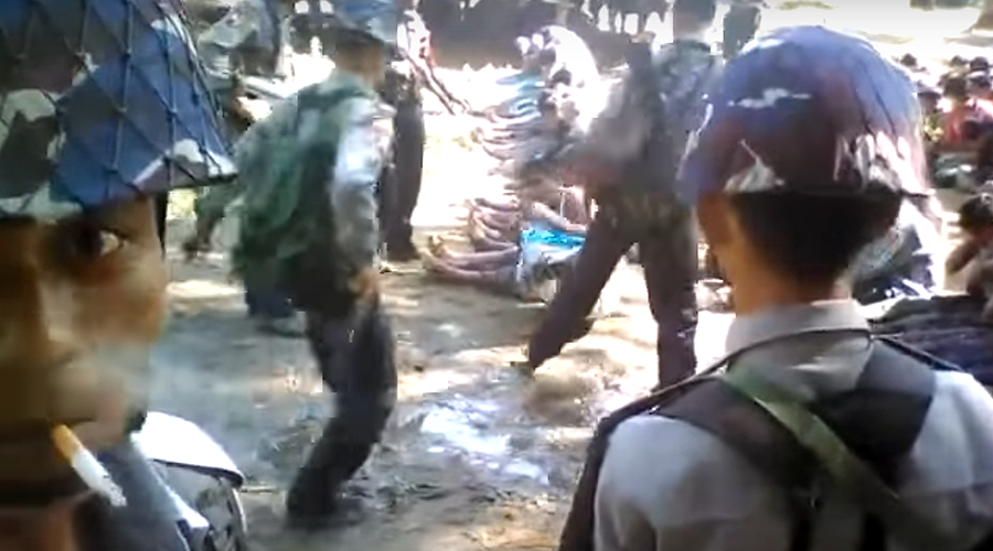 Officers detained in Myanmar after footage of police beating Rohingya Muslims (DISTURBING VIDEO)