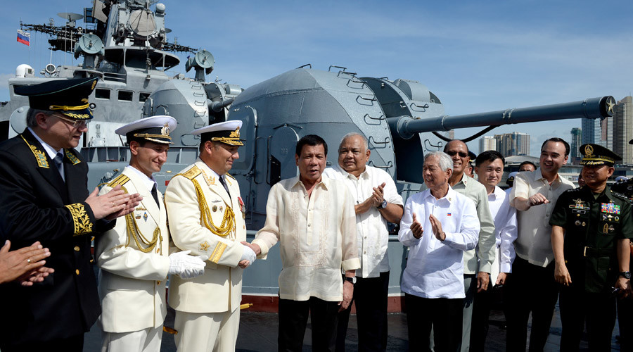 ‘Dock here anytime’: Duterte visits Russian destroyer, wants Moscow to be ally & protector