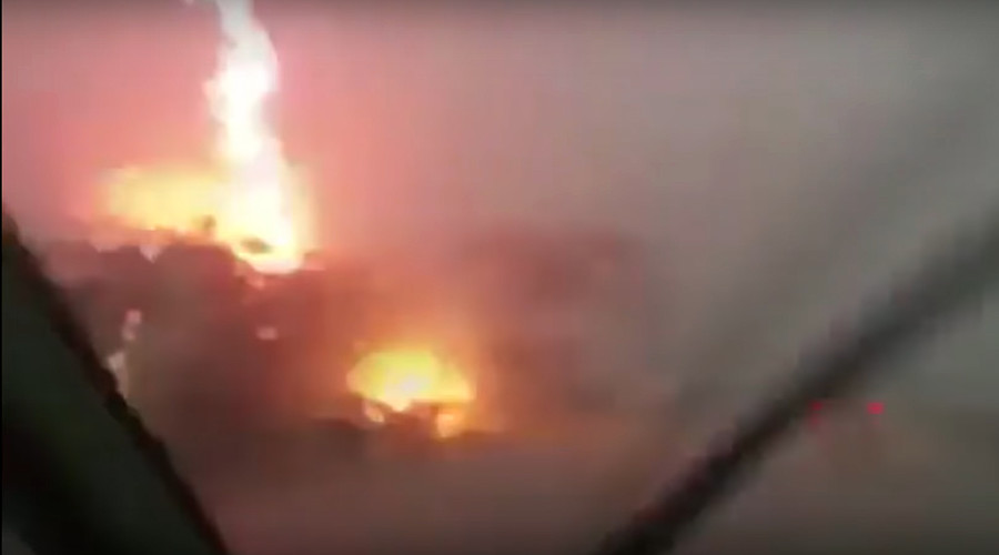 Extraordinary dashcam video captures lightning blasting truck (VIDEO)