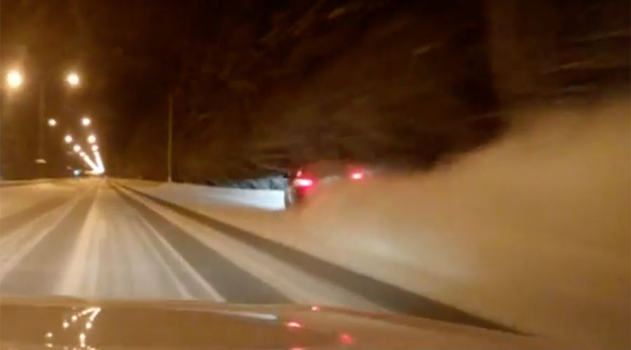 Fatal high-speed street race crash on snowy Siberian road caught on dashcam (VIDEO)