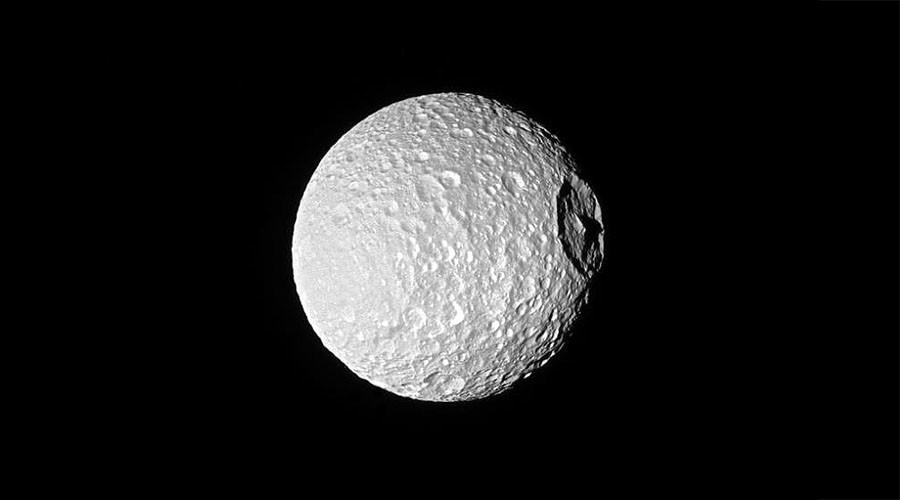 Saturn’s spooky ‘Death Star’ moon captured in closest-ever NASA image