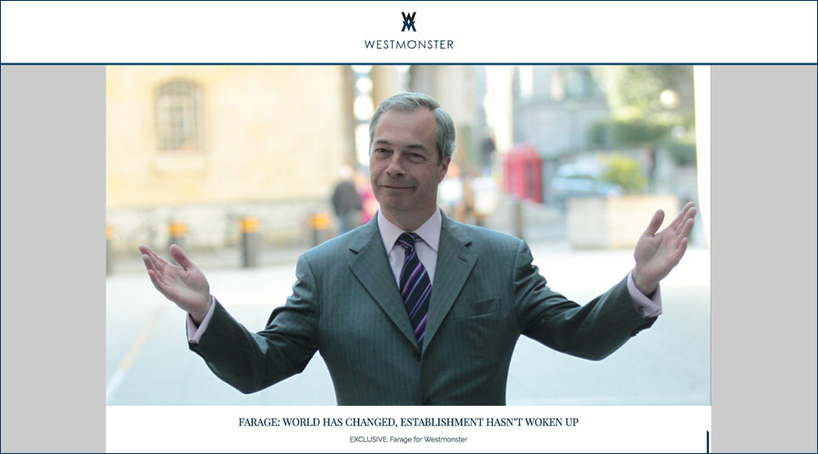 Britain’s answer to Breitbart? UKIP donor launches ‘Westmonster’ website