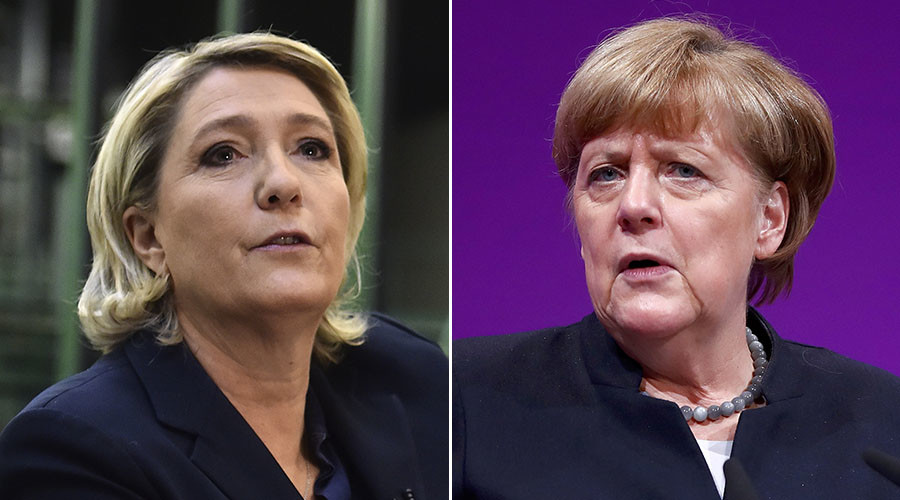 Le Pen taunts Merkel’s party as German city readies right-wing convention