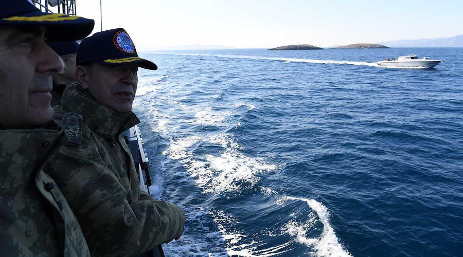 Turkish ship with top army brass causes standoff with Greek gunboats near disputed islets