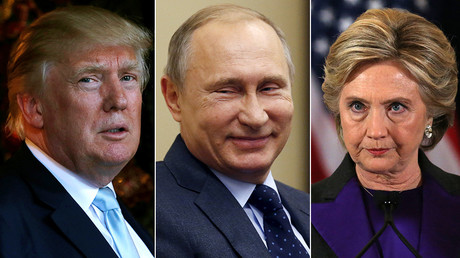 (L-R) US President-elect Donald Trump, Russian President Vladimir Putin and Hillary Clinton © Reuters