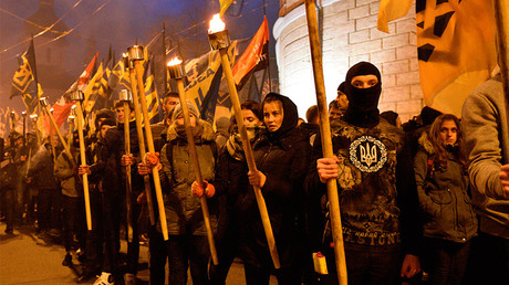 Patriotic activists celebrate the Ukrainian Insurgent Army (UPA) anniversary © Stringer