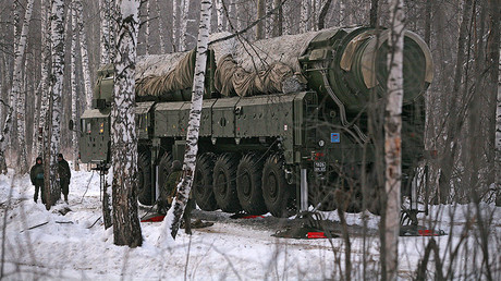 The RT-2PM Topol ballistic missile in a testing area in the Novosibirsk Region. © Alexandr Kryazhev
