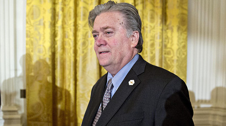 The hashtag is being used to allege that Bannon is in control of Trump. © Andrew Harrer