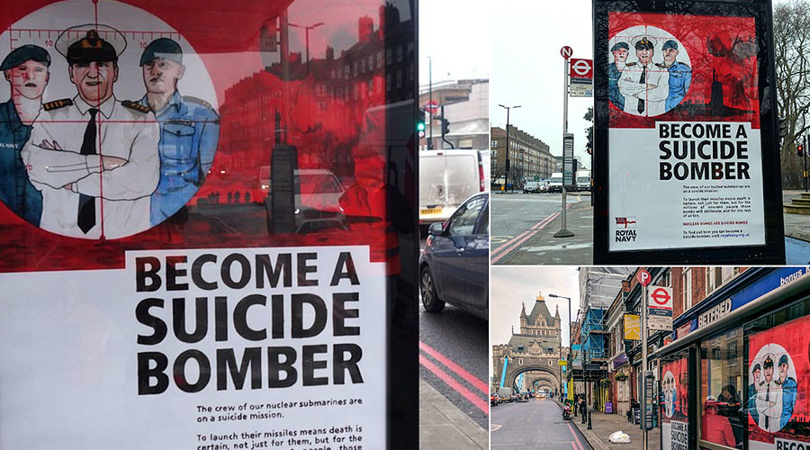 ‘Become a suicide bomber!’: Trident whistleblower says artist’s spoof Navy ads are accurate
