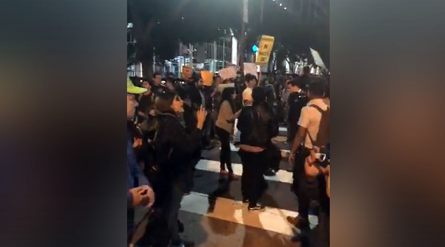 ‘Racists out!’ Demonstrators block LA street to protest immigration raids (PHOTOS)