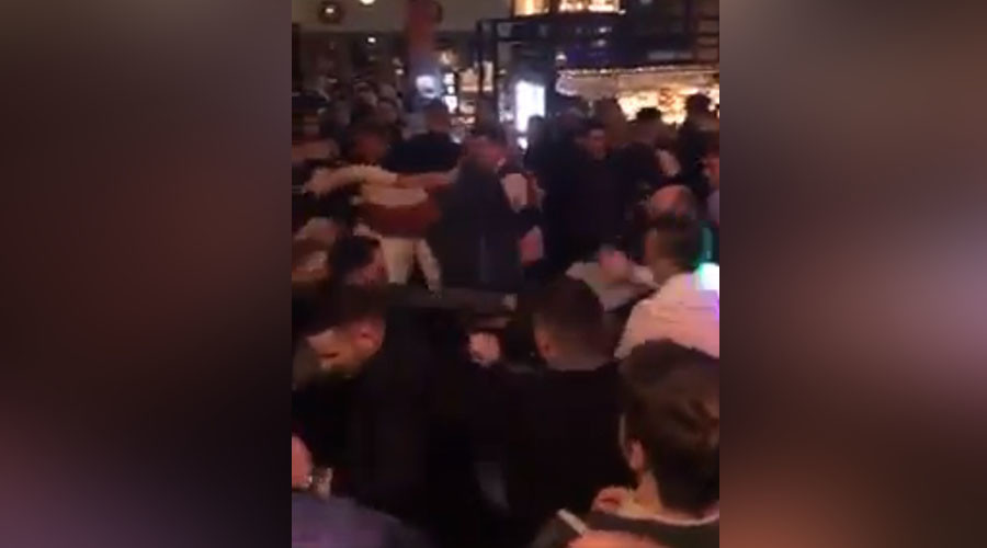 Mass bar brawl involving 100 people caught on camera (VIDEO)