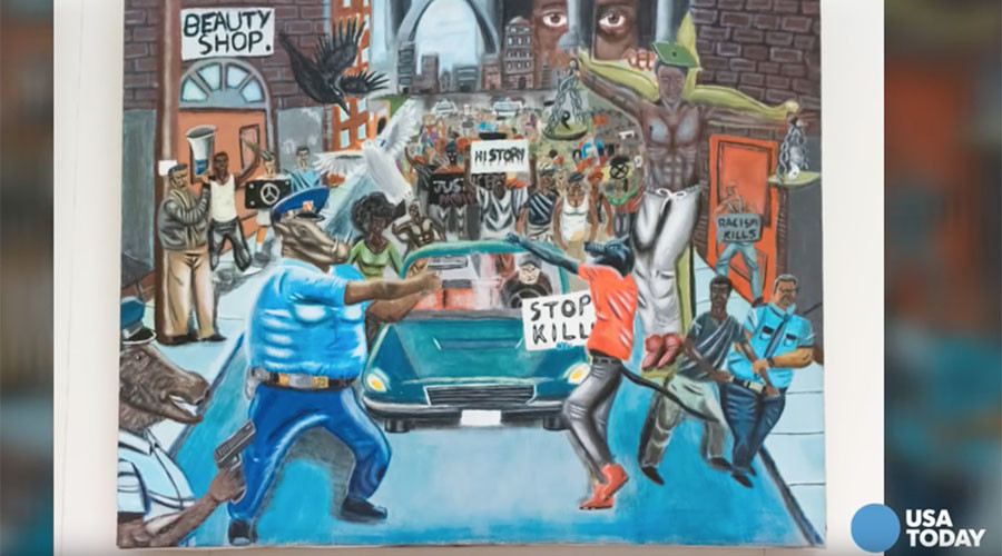 Congressman sues over removal of cops-as-pigs painting from US Capitol