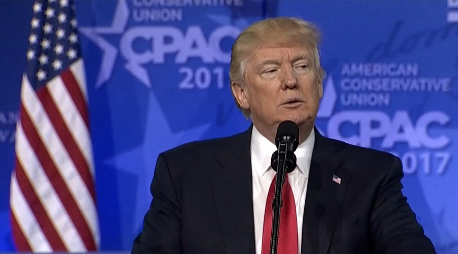 Protester shouting 'fascist' pulled from Trump's CPAC speech (VIDEO)