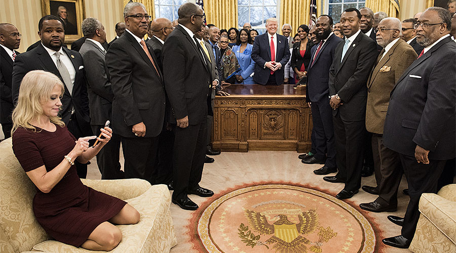 Kellyanne Conway trolled mercilessly for ‘couchgate’ photo in Oval Office