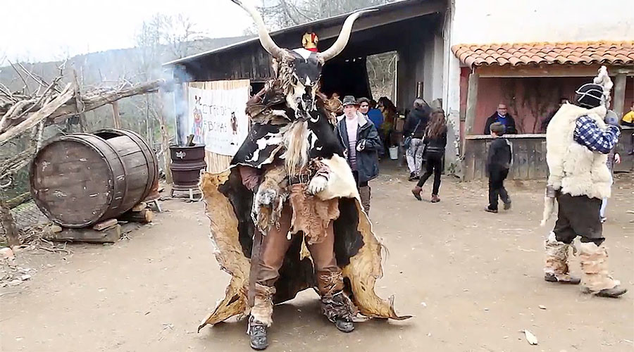 Animal carcasses the costume of choice in Ancient Spanish festival (VIDEO)