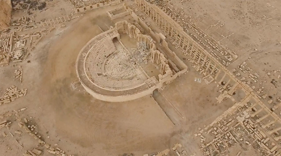 Drone footage shows war toll taken on Palmyra’s ancient center (EXCLUSIVE VIDEO)