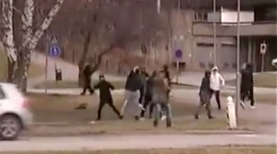 11 rioters arrested after hurling rocks at police and TV crew during Swedish school brawl