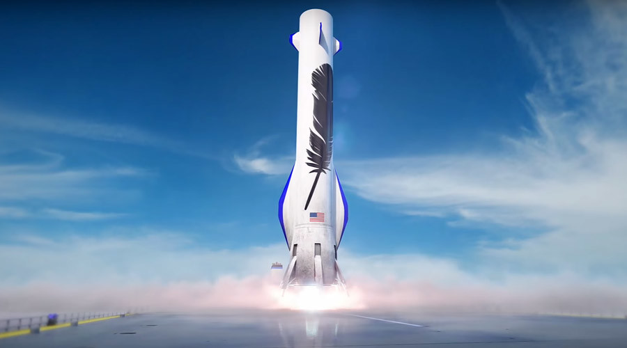 Amazon’s Blue Origin rockets rekindle space race (PHOTOS, VIDEO)