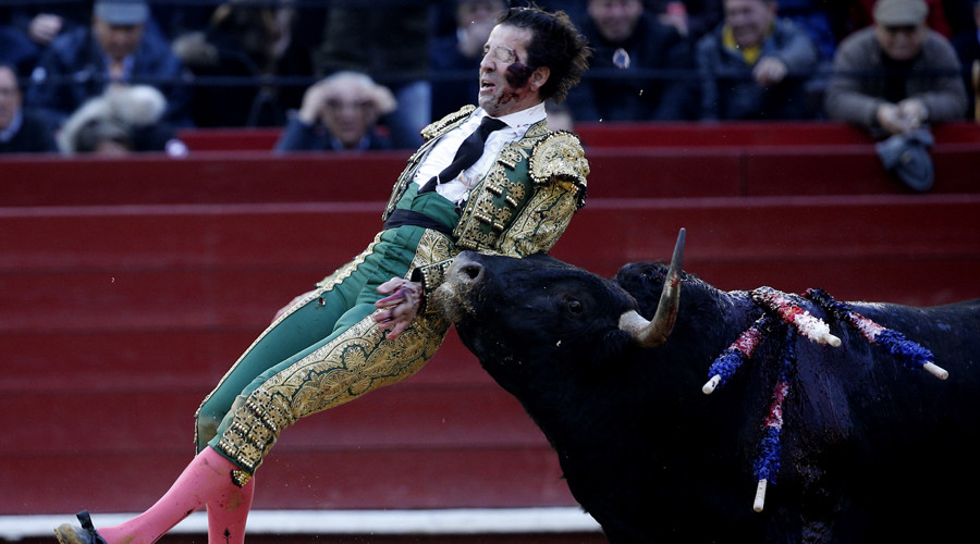 One-eyed matador gored in grizzly bullfight, gets up to make the kill (GRAPHIC VIDEO)