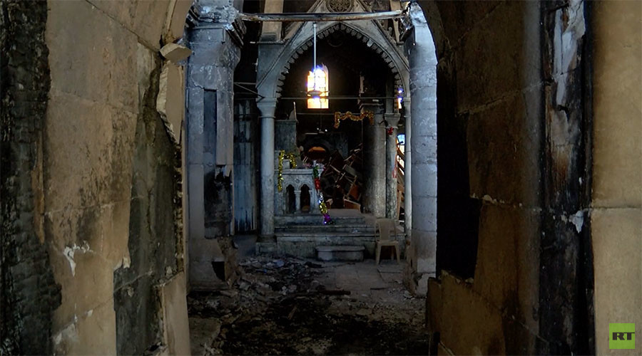 360° ghost town: Streets of Christian Iraqi town in ruins & empty (VIDEO)