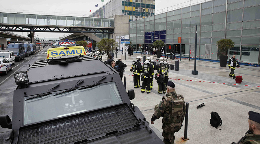 French politicians praise handling of Orly shooting as Le Pen attacks ‘outdated’ government