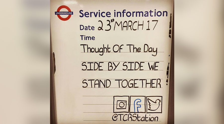 Tube announcements share messages of comfort to grieving Londoners