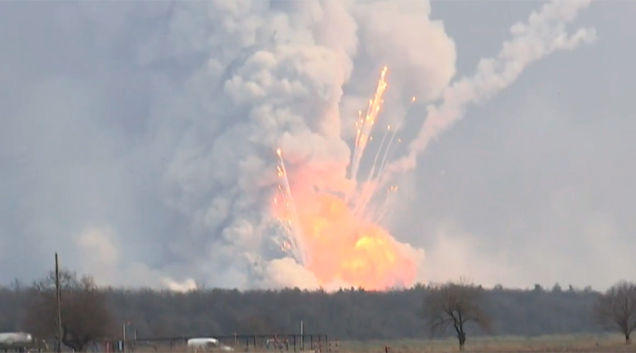 ‘Windows were shaking’: Terrifying eyewitness stories as munitions inferno rages in Ukraine (VIDEO)
