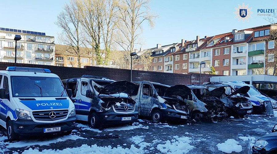 Police vans torched in German city of Hamburg, second incident in 10 days