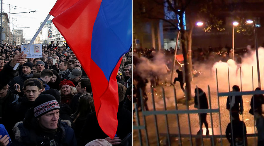 RT covered both of this week's big protests; CNN ignored one of them