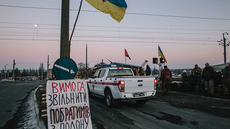 Railway checkpoint in the city of Bakhmut (Donetsk region). © Pavlo Pakhomenko / NurPhoto via Getty Images
