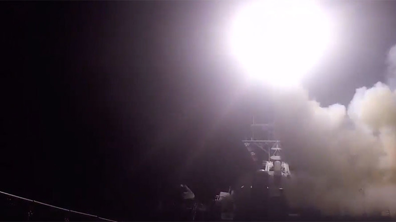 Video Of Us Warship Launching Tomahawks Against Syrian Air Base — Rt News