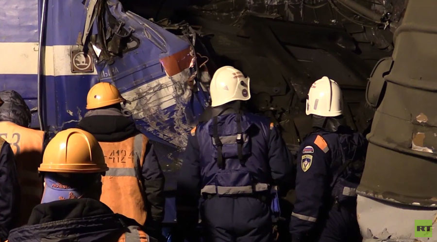 VIDEO of Moscow train collision aftermath