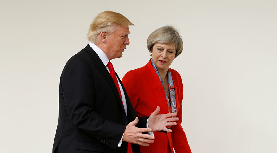 May & Trump agree to press Russia on breaking ties with Syria’s Assad